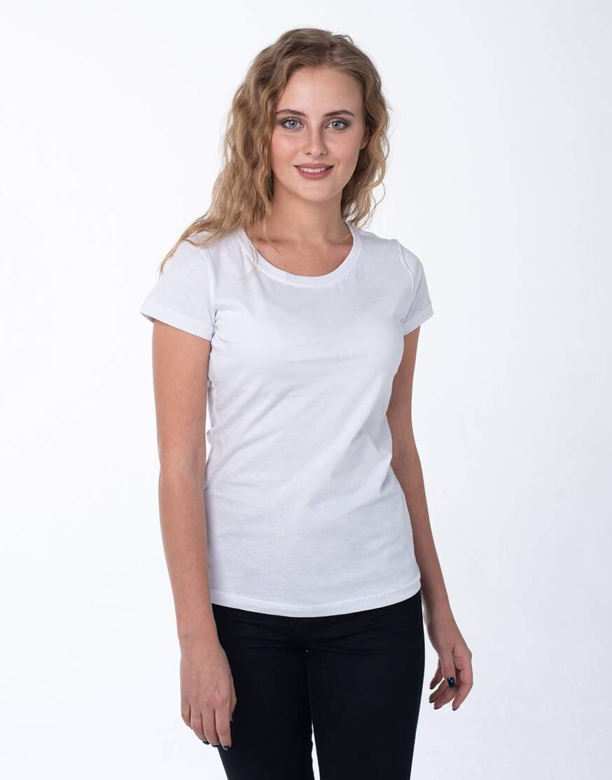 Белая женская футболка оптом