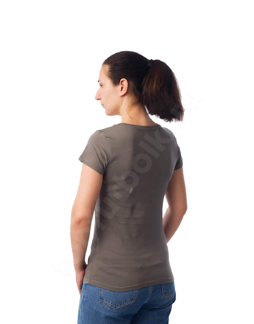 Серая женская футболка оптом